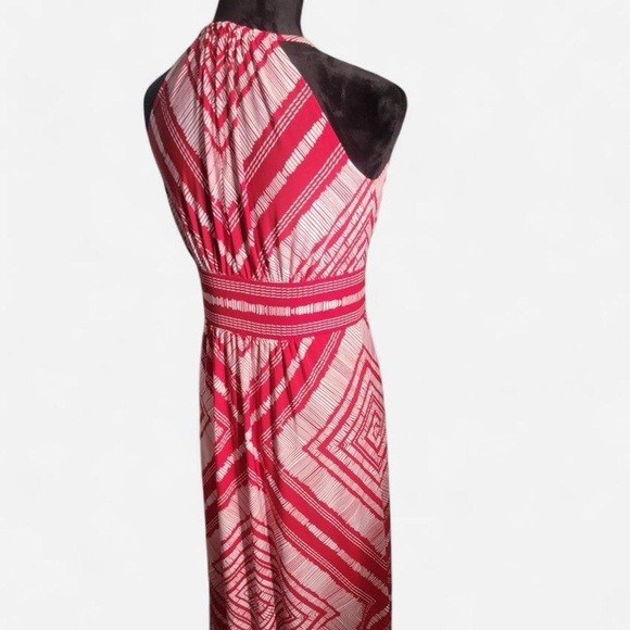 London Style red and white maxi dress size 4 extra flowy - Picture 3 of 5